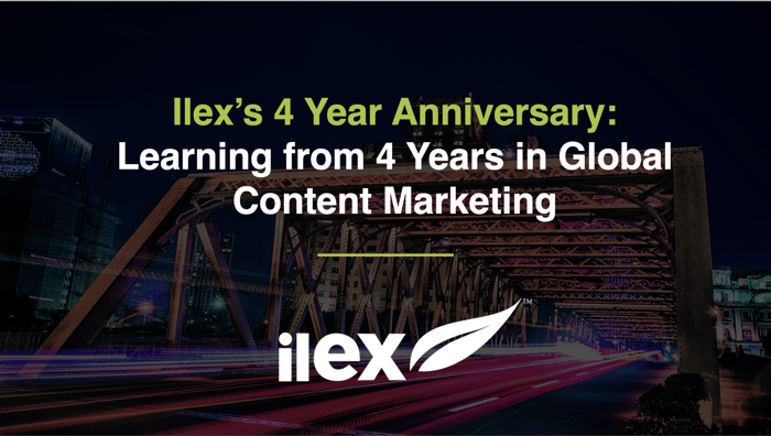 Ilex’s 4 Year Anniversary: Learning from 4 Years in Global Content Marketing